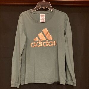 Small Adidas Sage and Gold Long Sleeve Tee